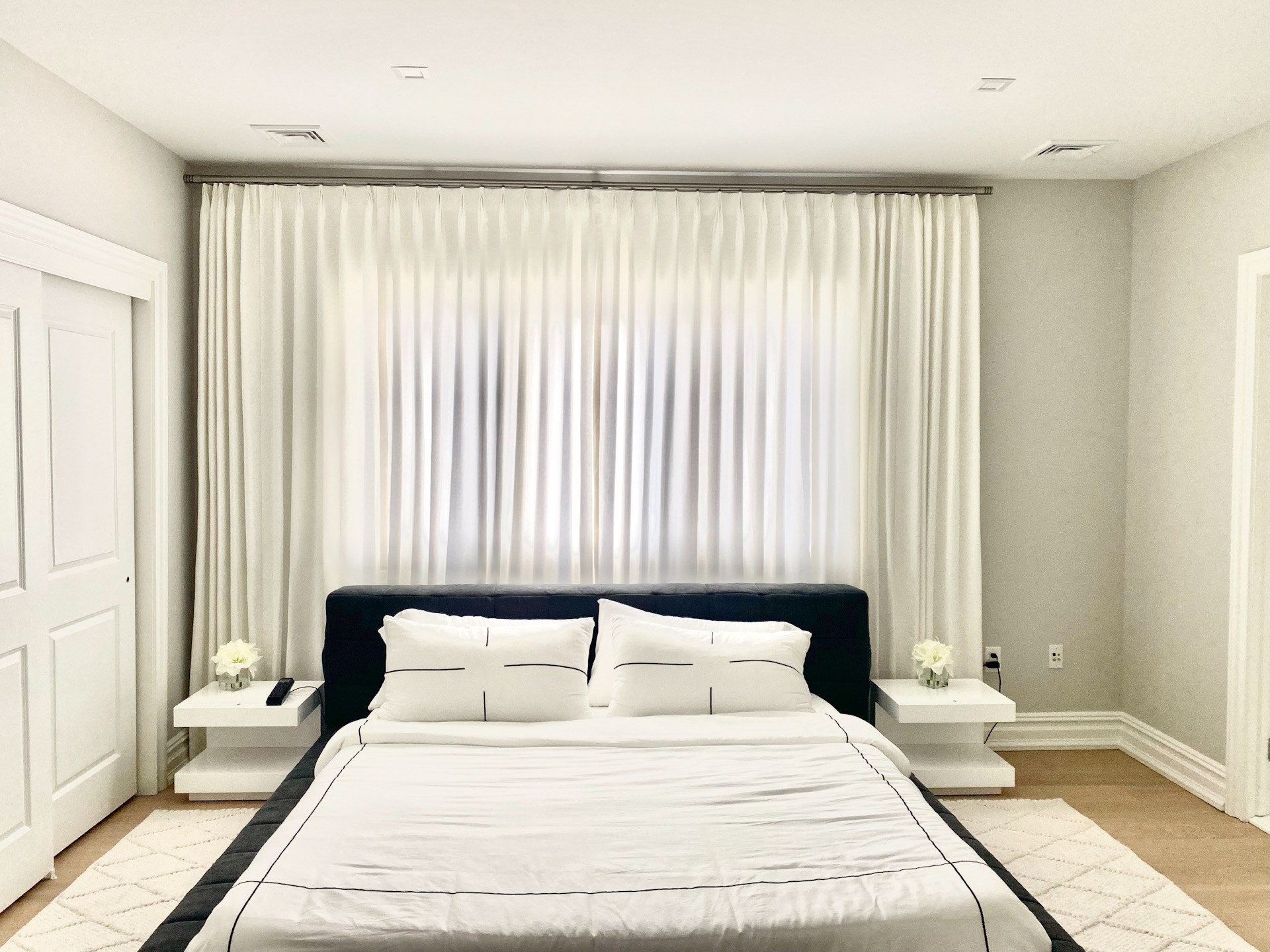 Custom drapes in bedroom - Monmouth County, NJ