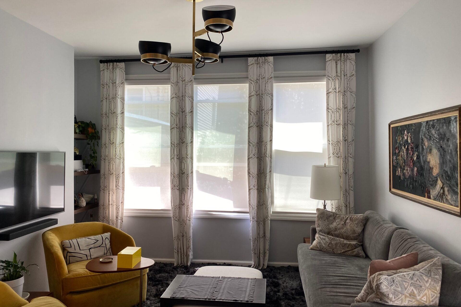 Custom Drapes Jersey City Living Room