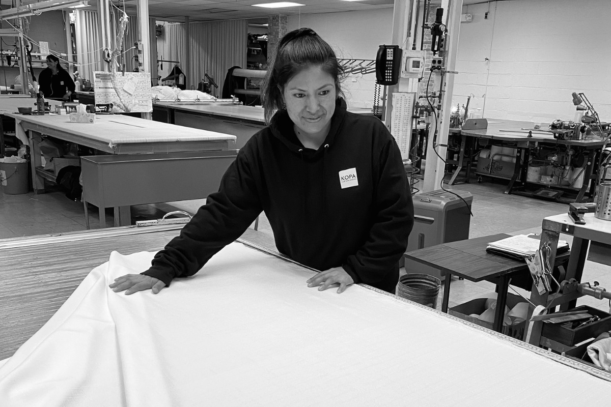 Our drapery workroom in Belleville, NJ