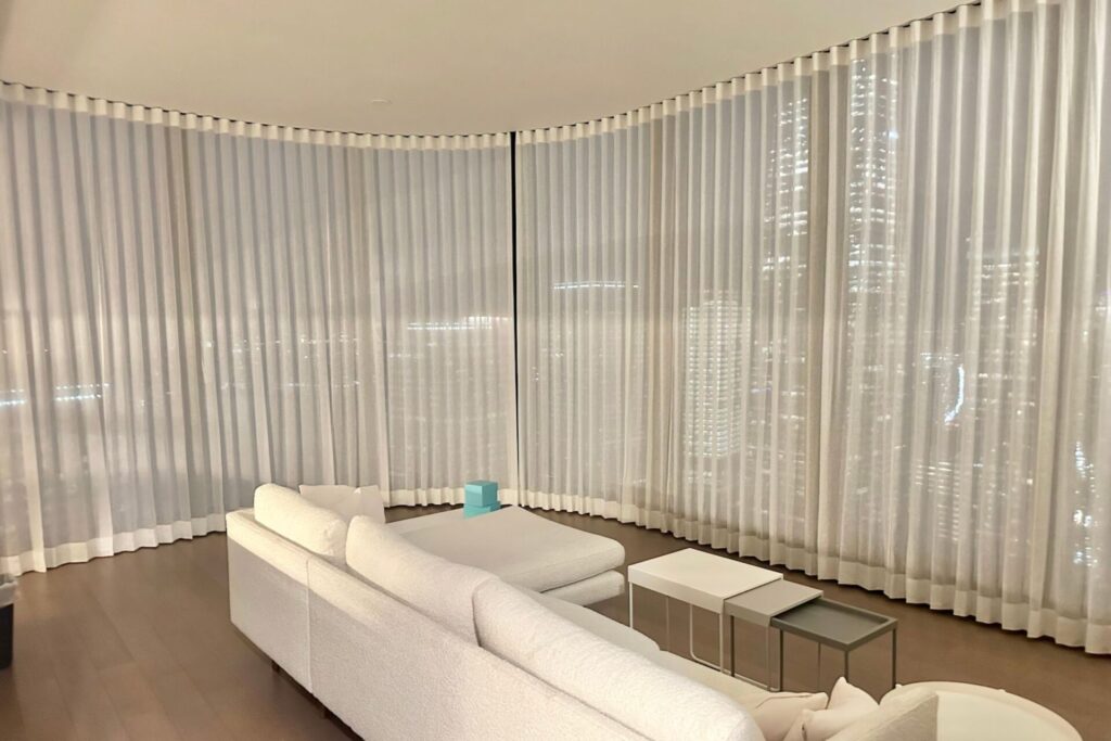 Sheer White Motorized Drapes Tribeca New York