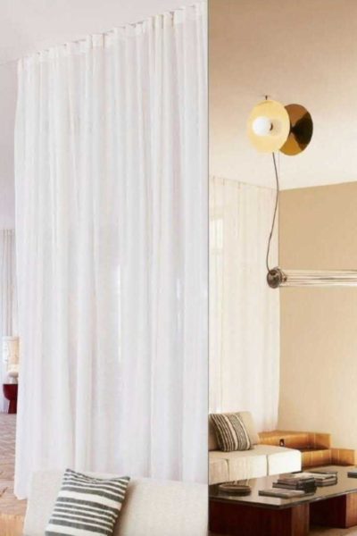 Sheer room divider custom drape